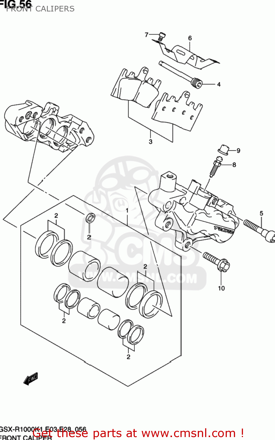FRONT CALIPERS GSXR1000 2001 (K1) USA (E03)