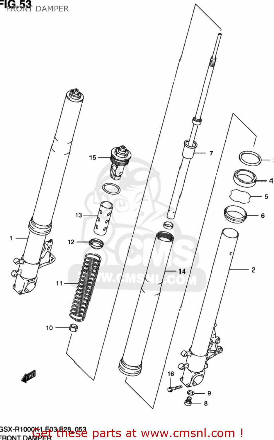 FRONT DAMPER GSXR1000 2001 (K1) USA (E03)