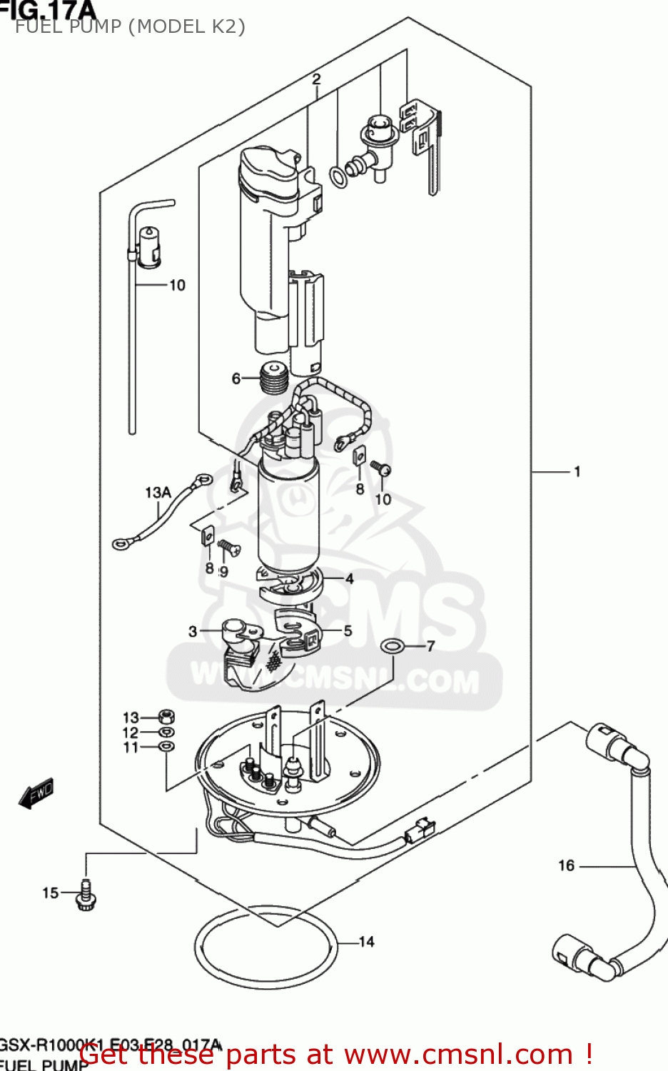 FUEL PUMP (MODEL K2) GSXR1000 2001 (K1) USA (E03)