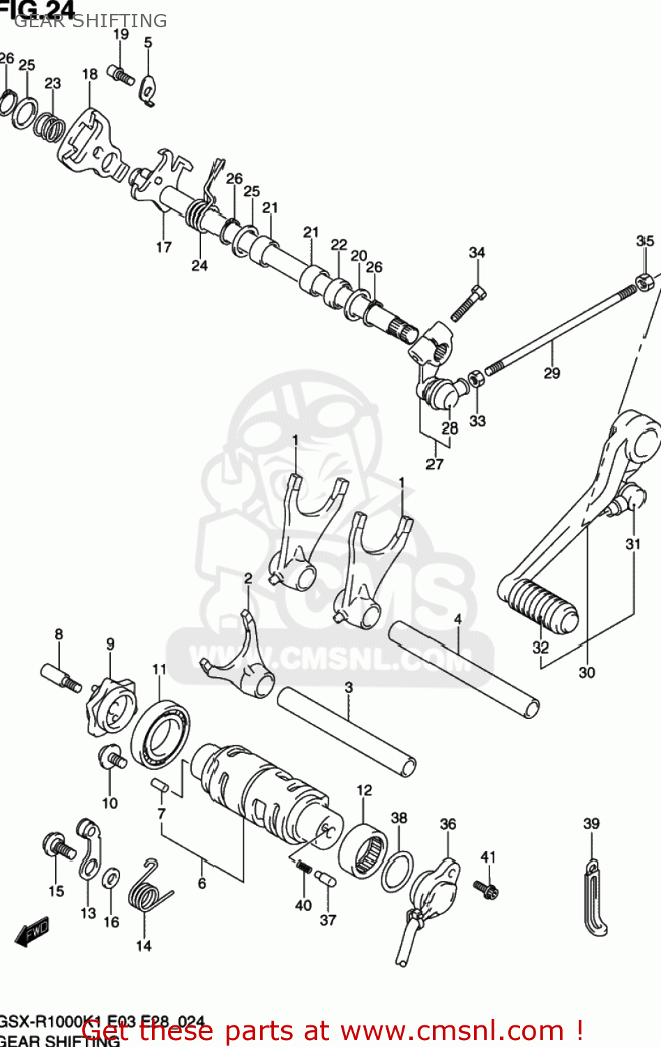 GEAR SHIFTING GSXR1000 2001 (K1) USA (E03)