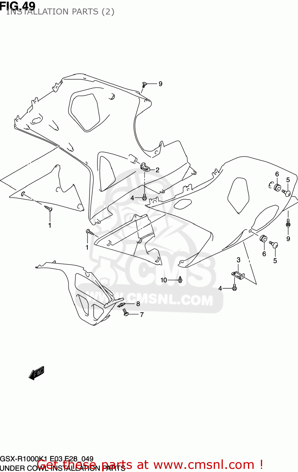 INSTALLATION PARTS (2) GSXR1000 2001 (K1) USA (E03)