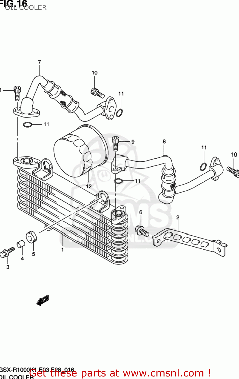 OIL COOLER GSXR1000 2001 (K1) USA (E03)
