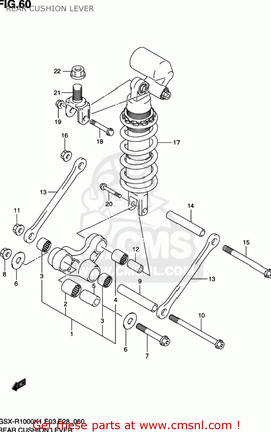 REAR CUSHION LEVER GSXR1000 2001 (K1) USA (E03)