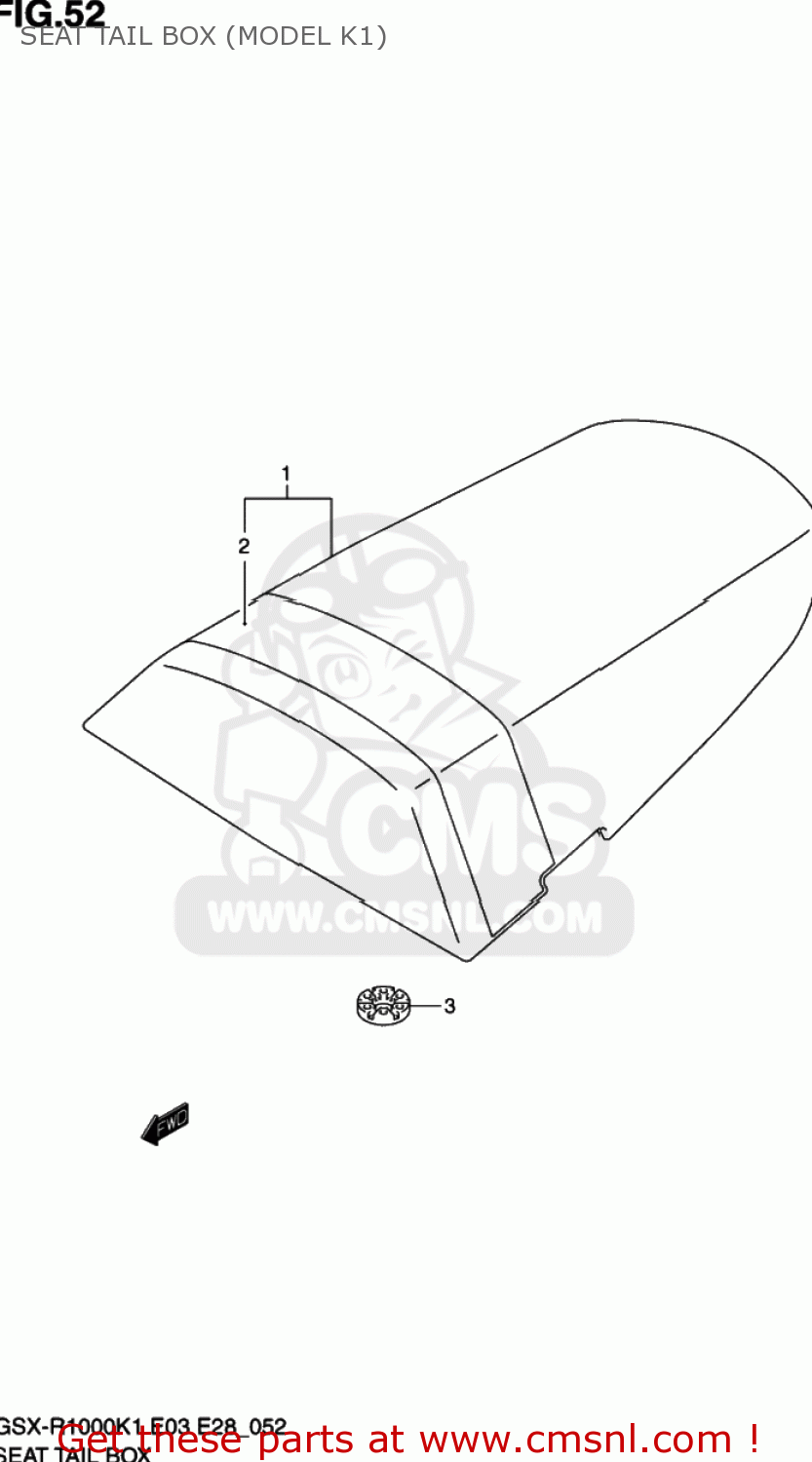 SEAT TAIL BOX (MODEL K1) GSXR1000 2001 (K1) USA (E03)