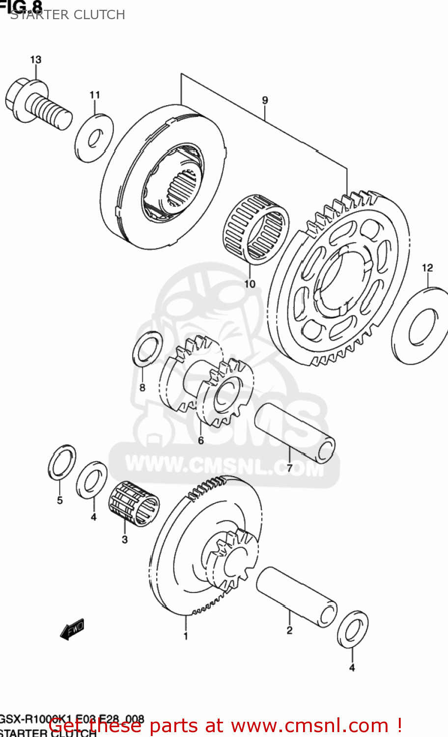 STARTER CLUTCH GSXR1000 2001 (K1) USA (E03)