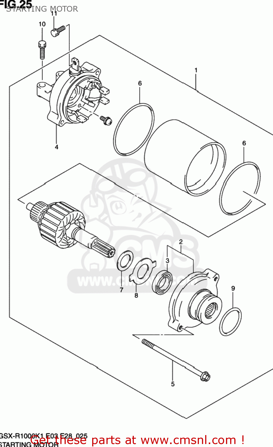 STARTING MOTOR GSXR1000 2001 (K1) USA (E03)