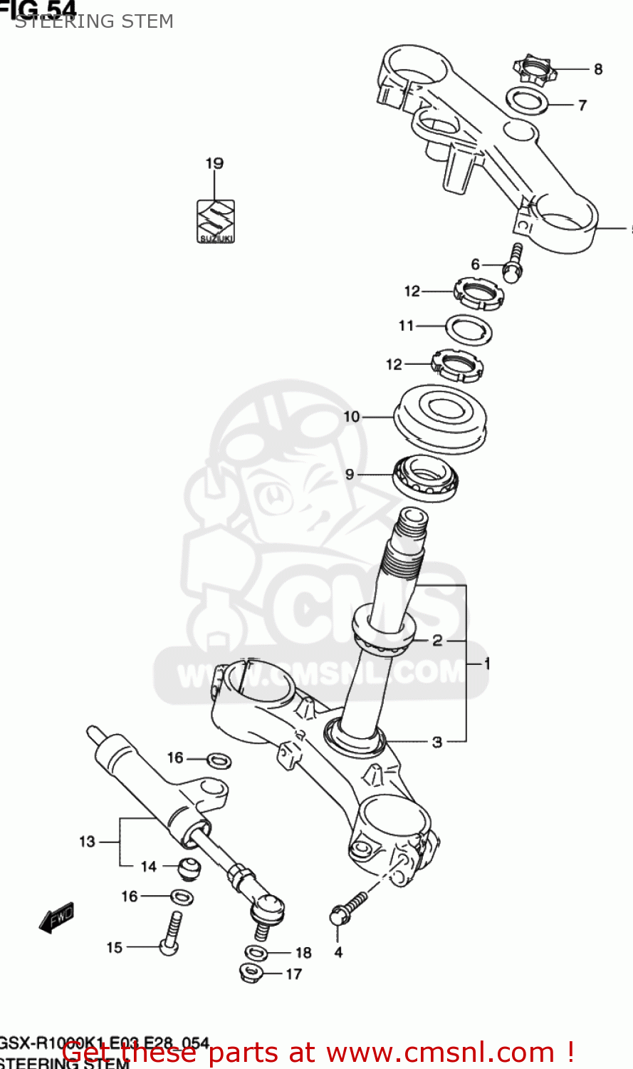 STEERING STEM GSXR1000 2001 (K1) USA (E03)