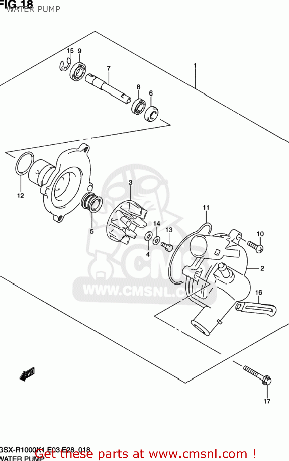 WATER PUMP GSXR1000 2001 (K1) USA (E03)