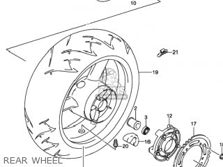 REAR WHEEL - GSXR1000 2001 (K1) USA (E03)