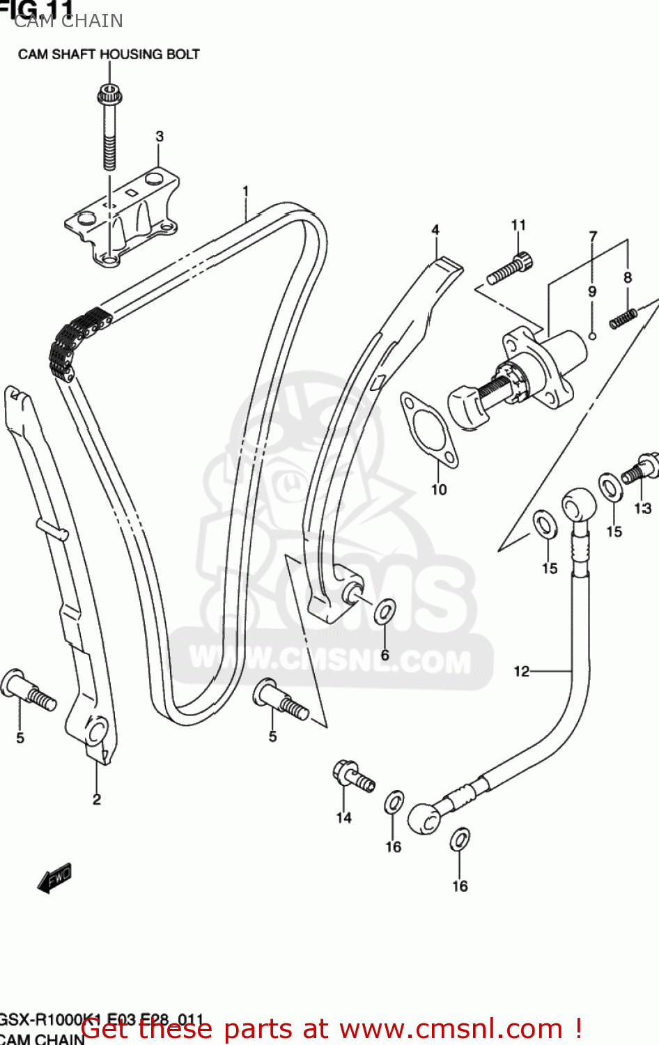 CAM CHAIN GSXR1000 2002 (K2) USA (E03)