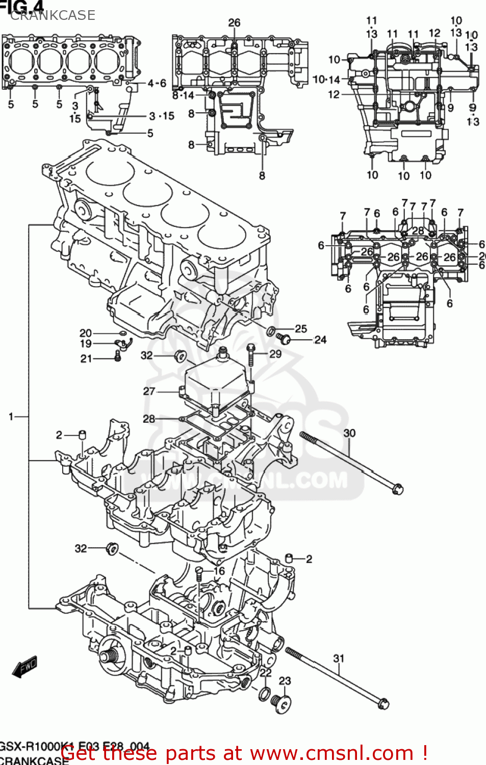 CRANKCASE GSXR1000 2002 (K2) USA (E03)