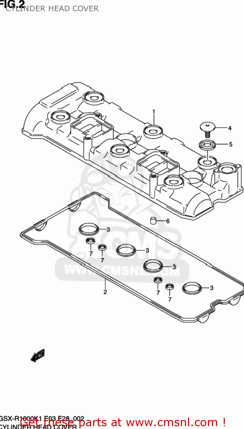CYLINDER HEAD COVER GSXR1000 2002 (K2) USA (E03)