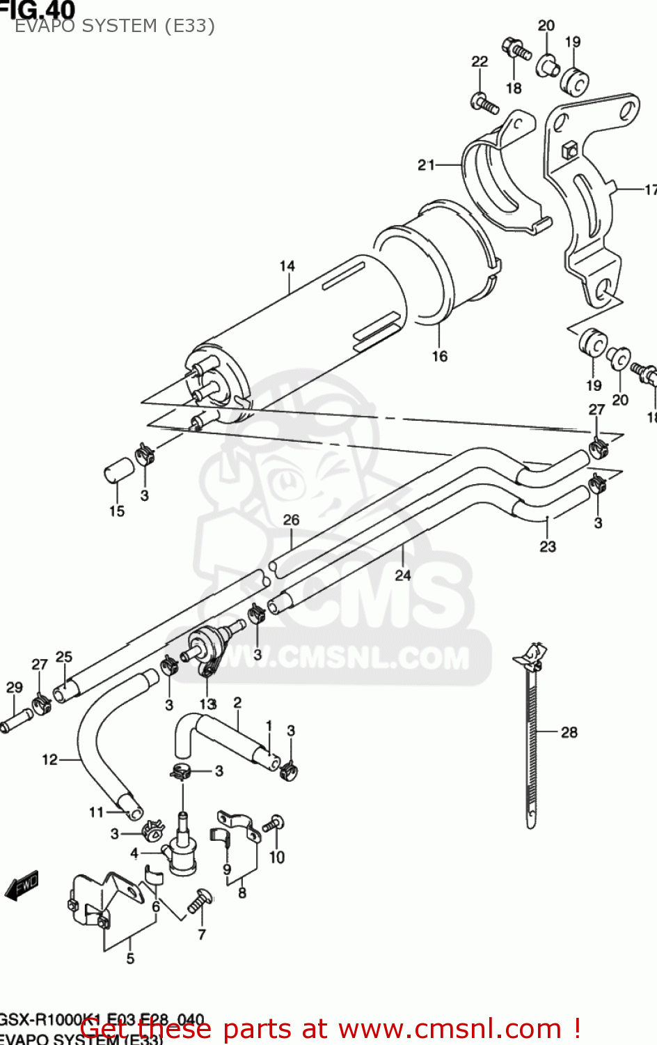 EVAPO SYSTEM (E33) GSXR1000 2002 (K2) USA (E03)