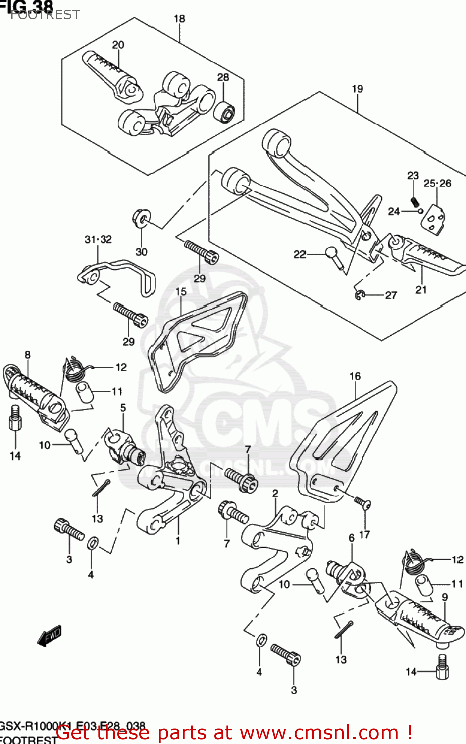 FOOTREST GSXR1000 2002 (K2) USA (E03)