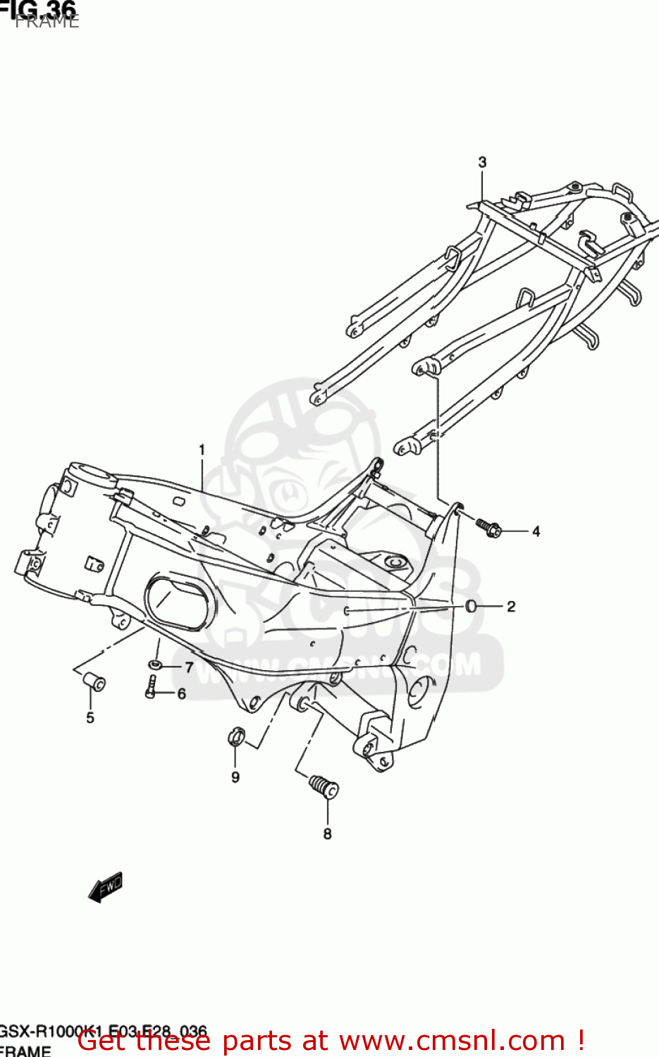 FRAME GSXR1000 2002 (K2) USA (E03)