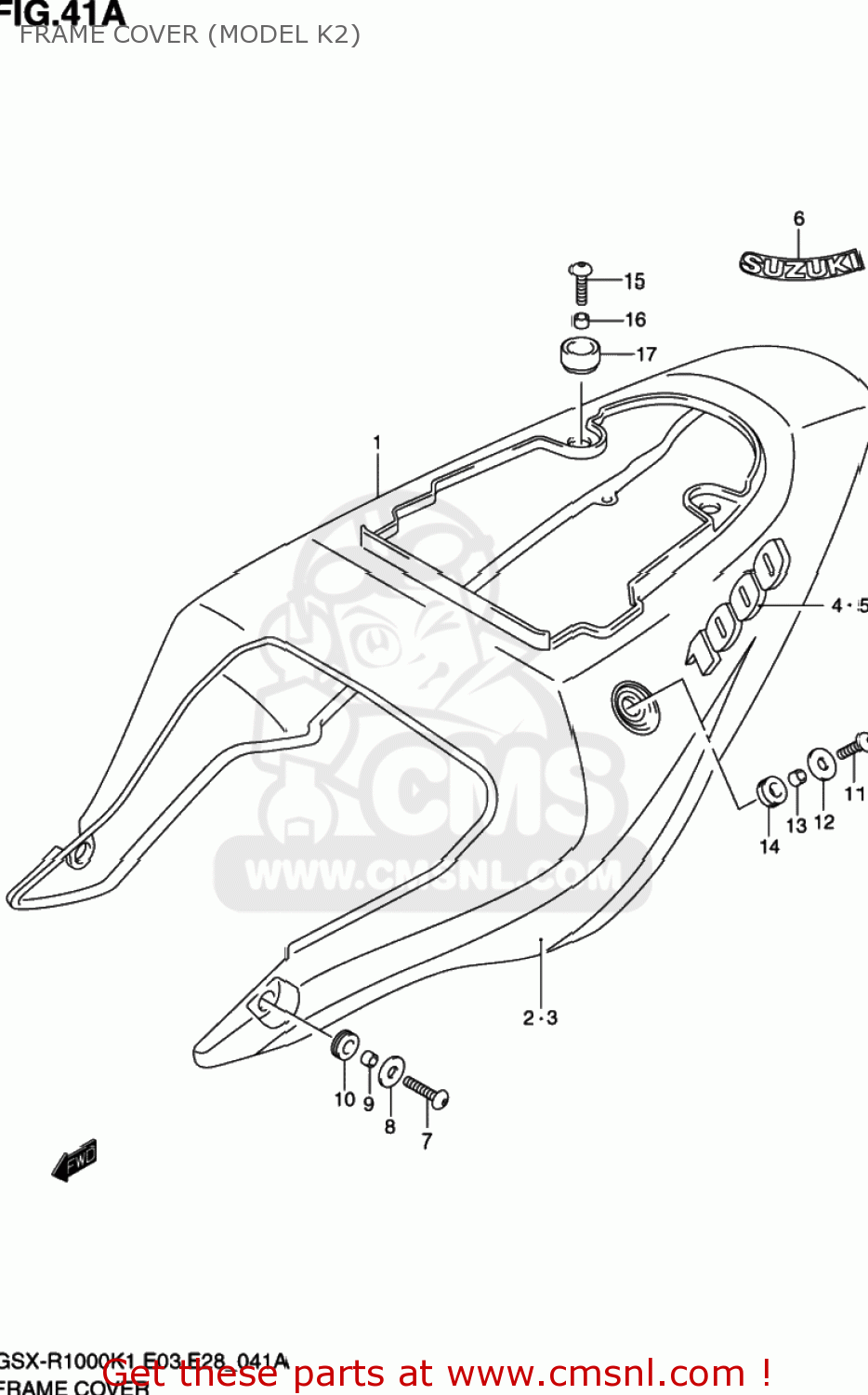 FRAME COVER (MODEL K2) GSXR1000 2002 (K2) USA (E03)