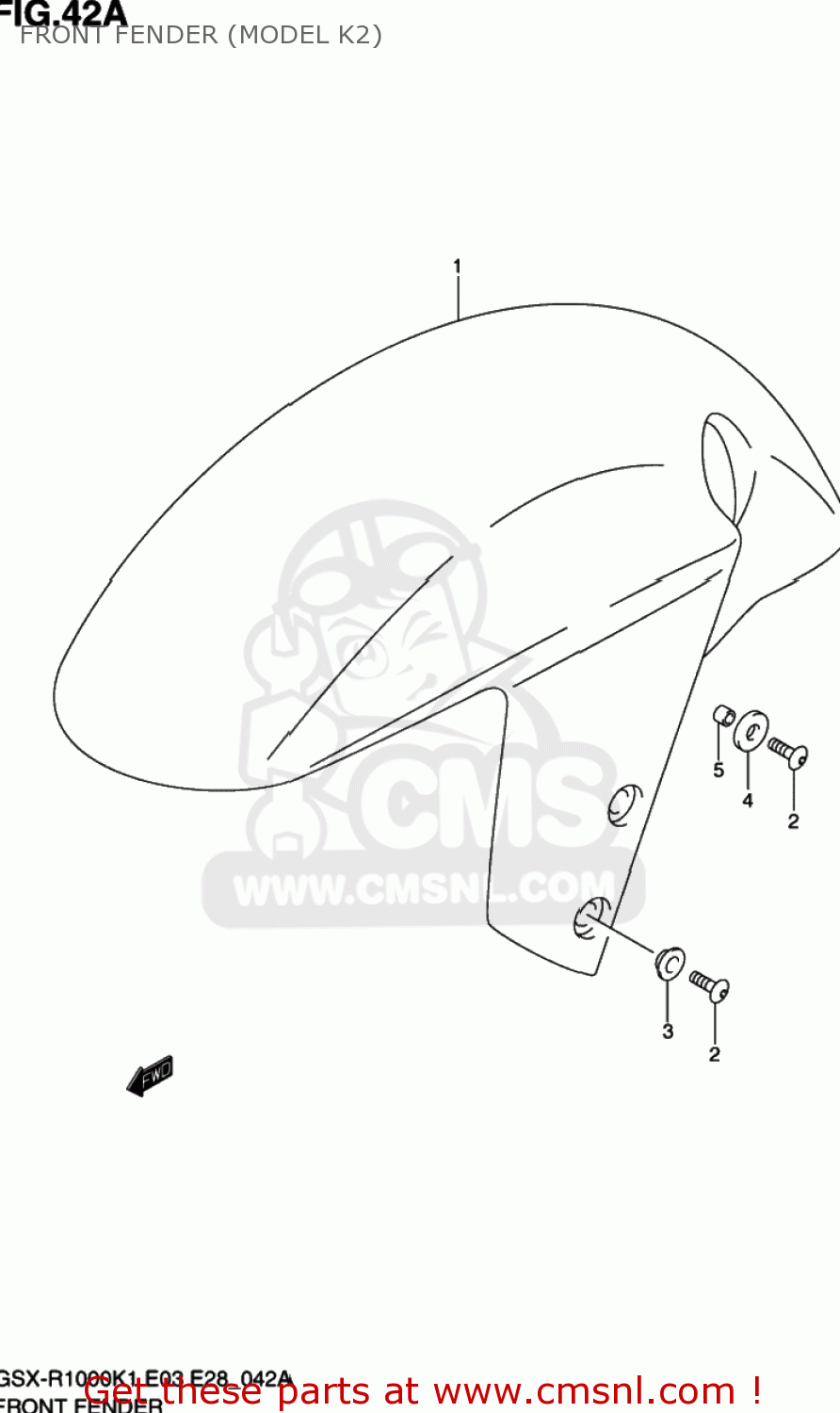 FRONT FENDER (MODEL K2) GSXR1000 2002 (K2) USA (E03)