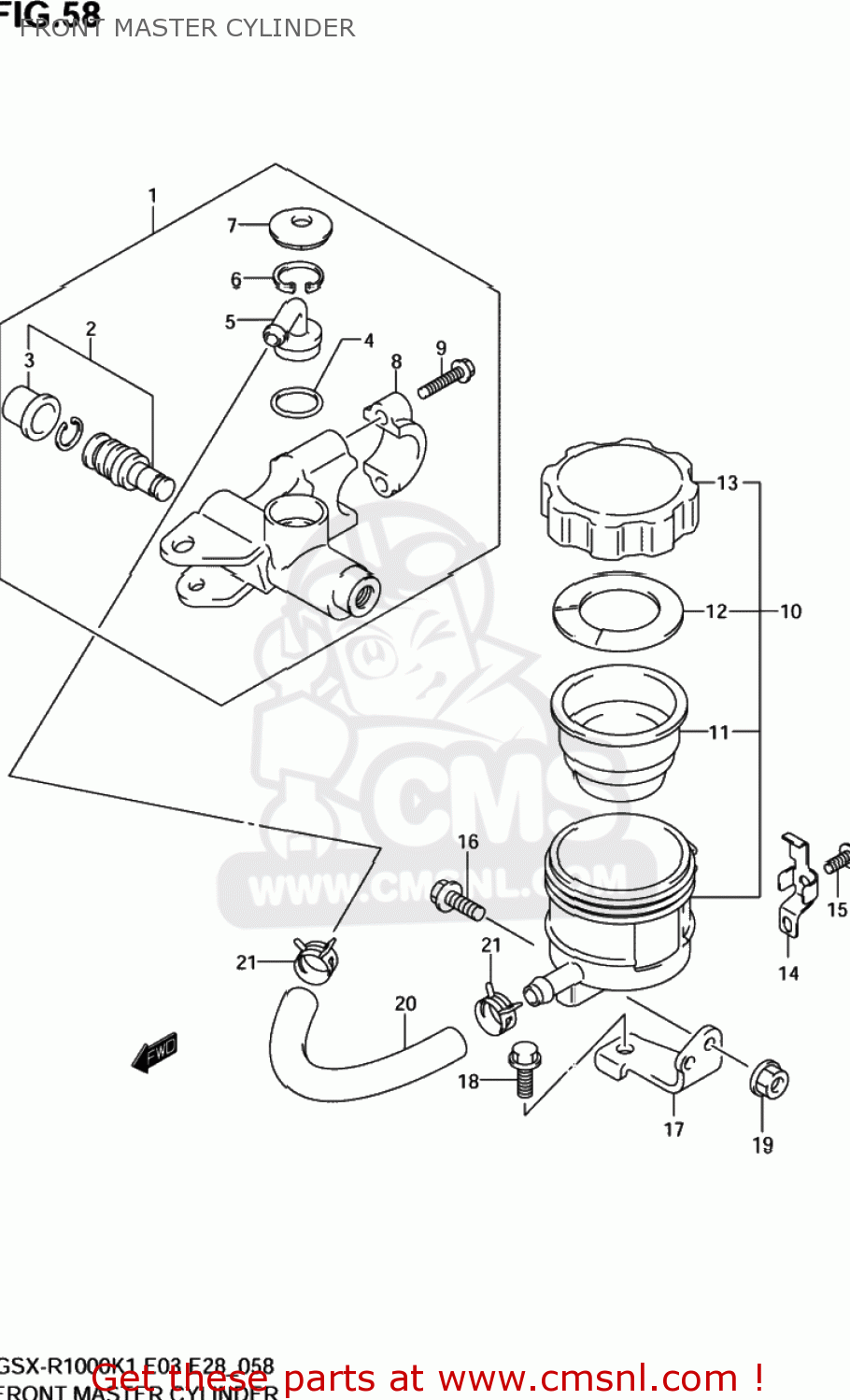 FRONT MASTER CYLINDER GSXR1000 2002 (K2) USA (E03)