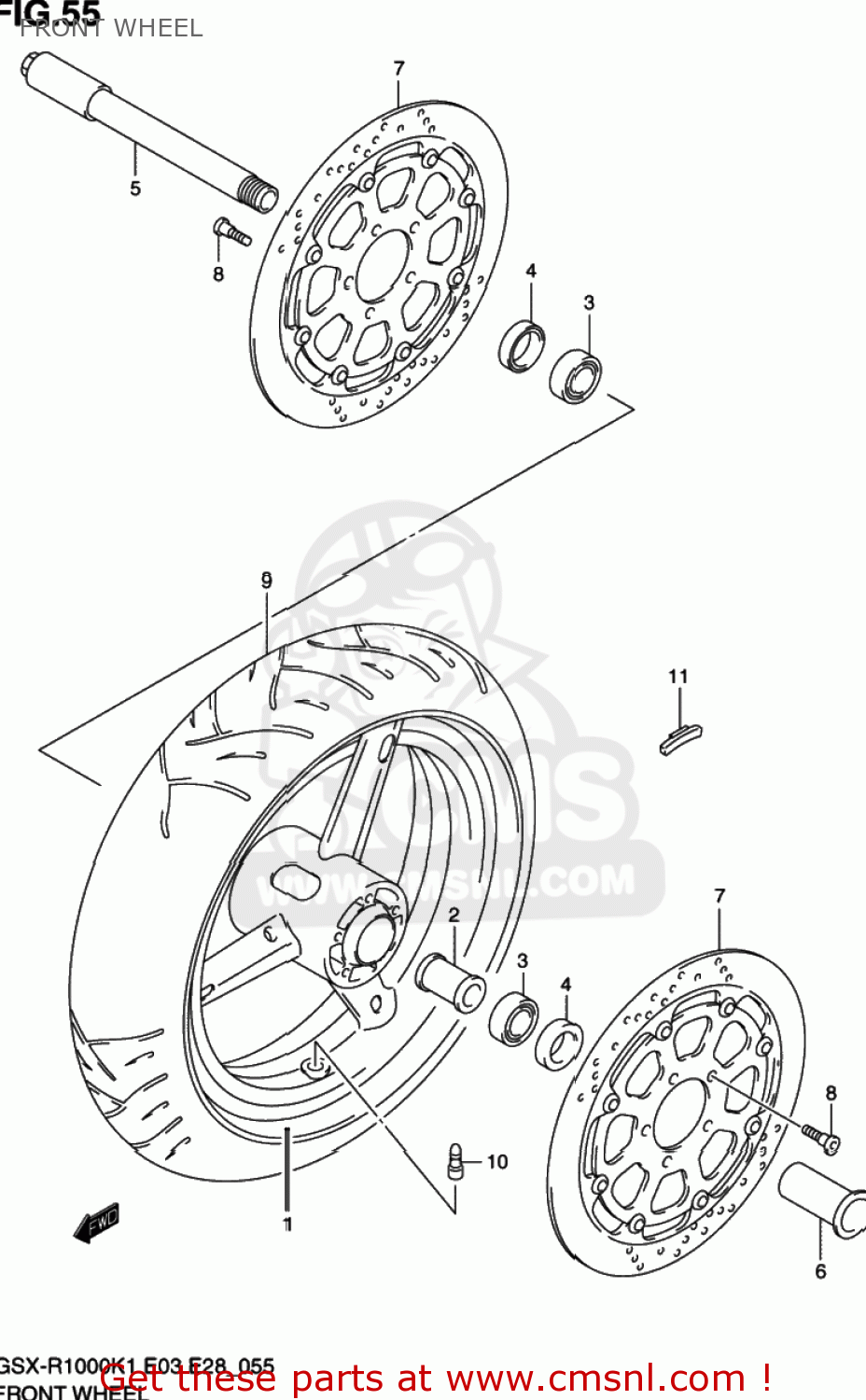 FRONT WHEEL GSXR1000 2002 (K2) USA (E03)