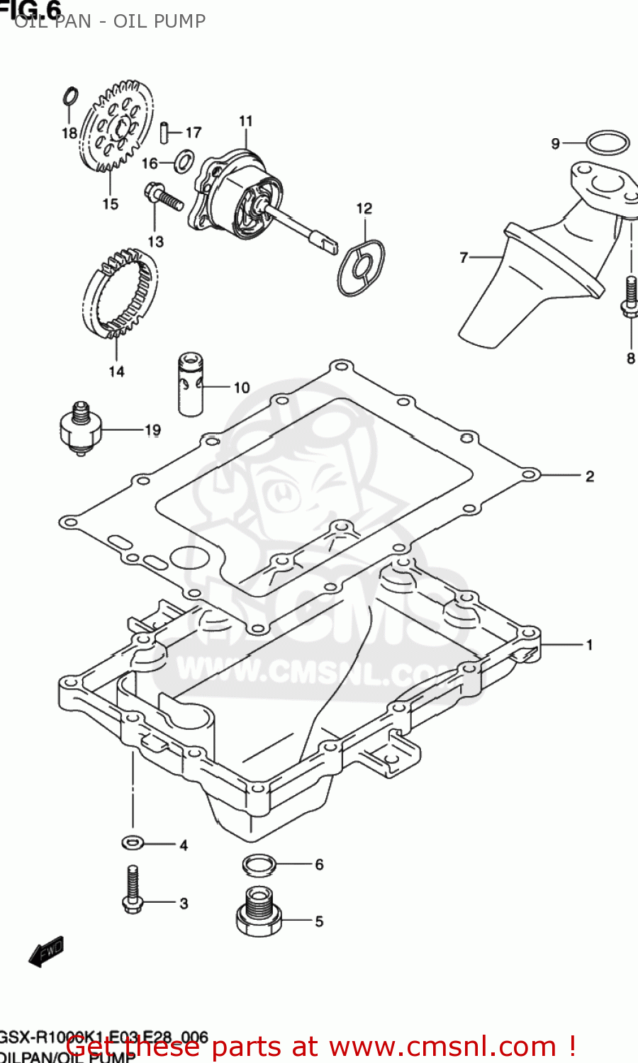 OIL PAN - OIL PUMP GSXR1000 2002 (K2) USA (E03)