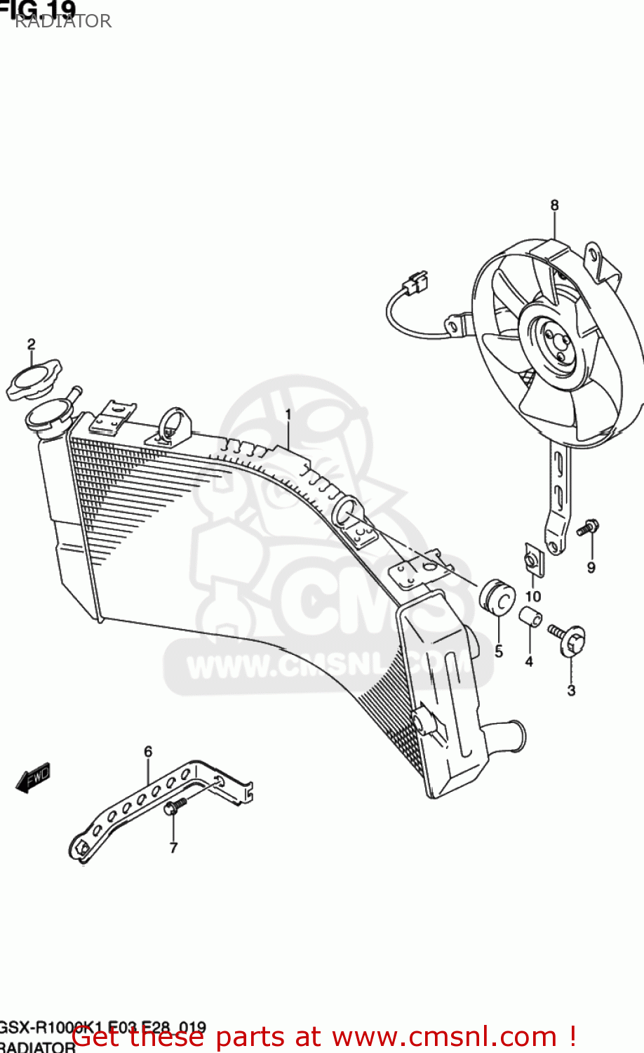 RADIATOR GSXR1000 2002 (K2) USA (E03)