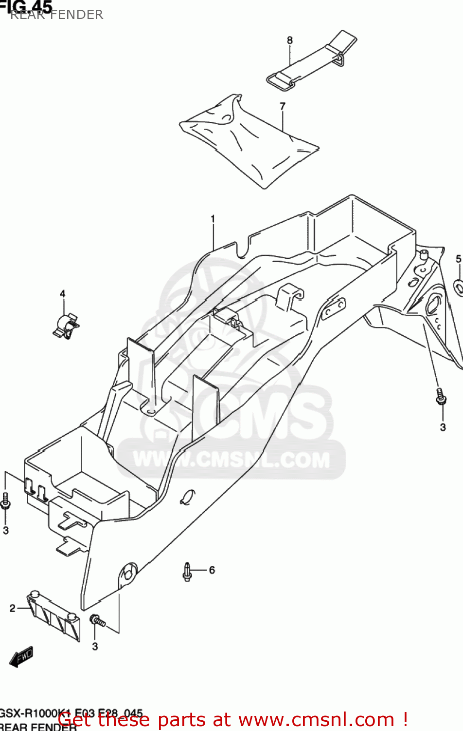 REAR FENDER GSXR1000 2002 (K2) USA (E03)