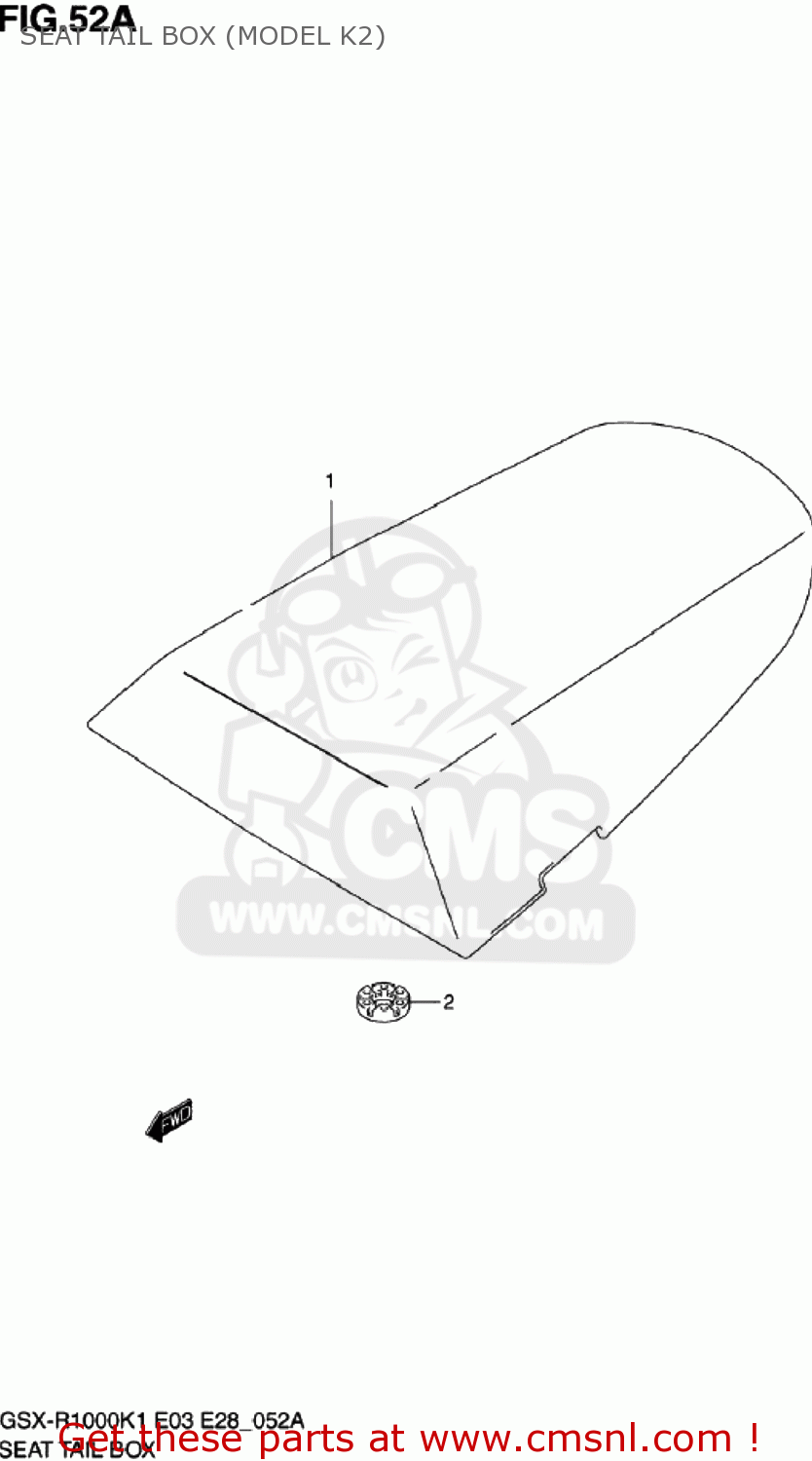 SEAT TAIL BOX (MODEL K2) GSXR1000 2002 (K2) USA (E03)