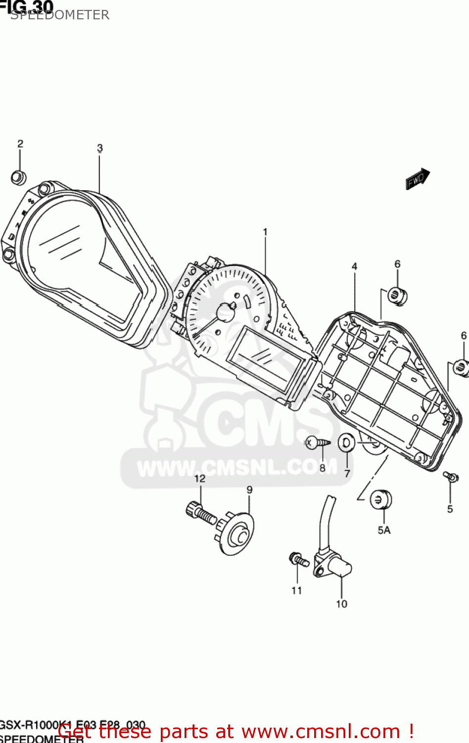 SPEEDOMETER GSXR1000 2002 (K2) USA (E03)