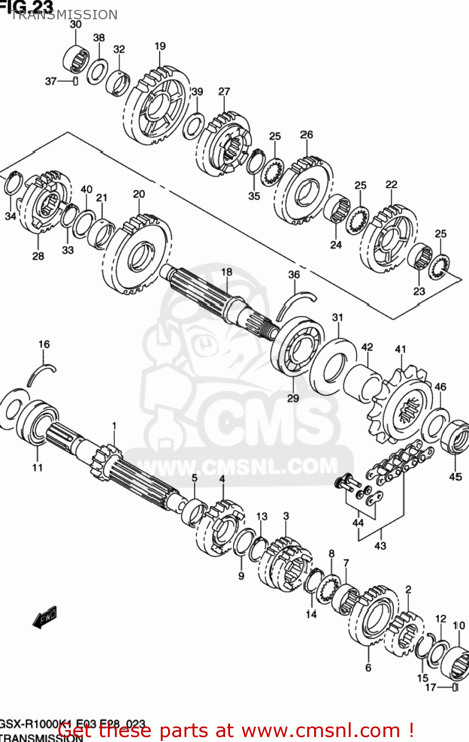TRANSMISSION GSXR1000 2002 (K2) USA (E03)