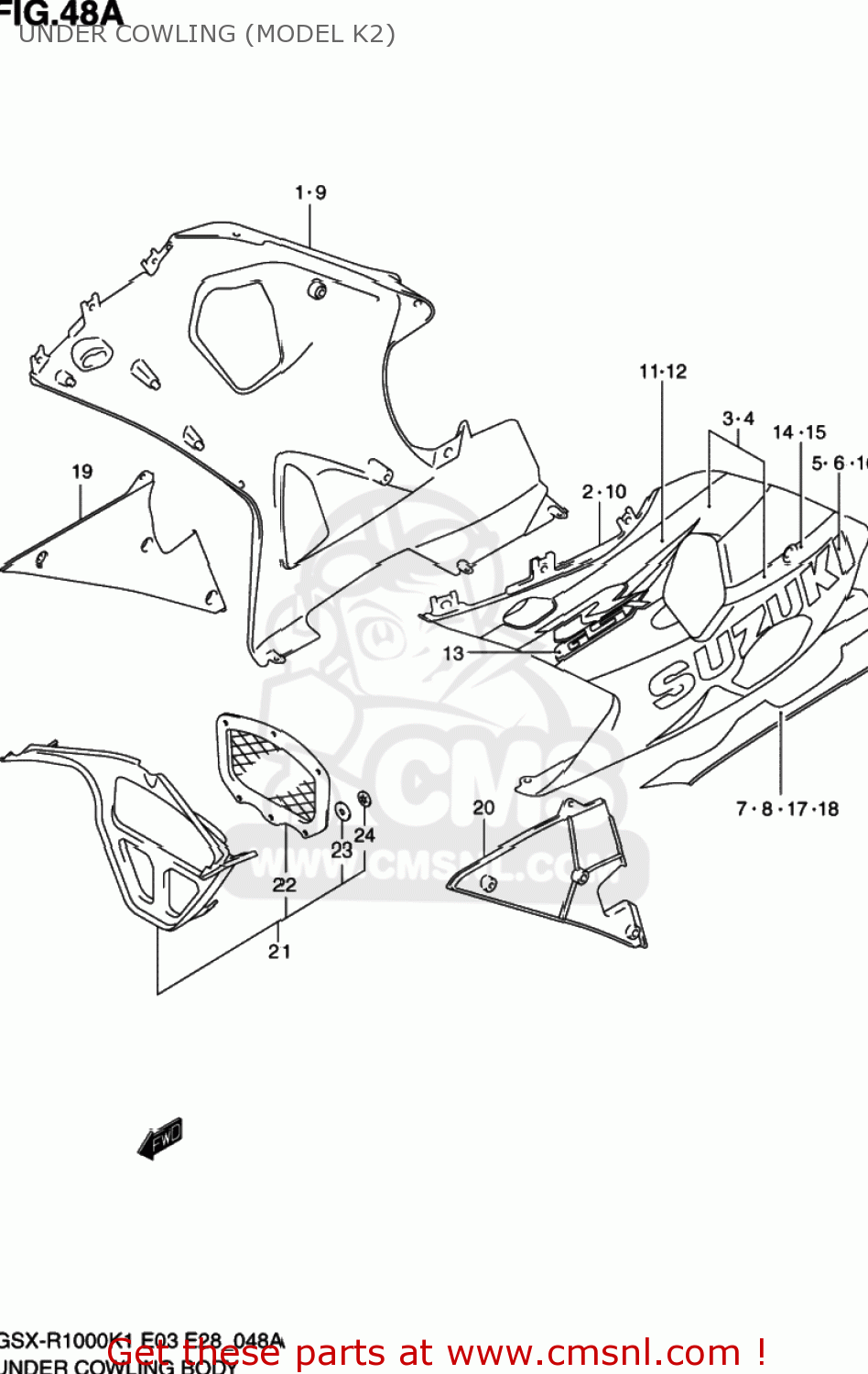 UNDER COWLING (MODEL K2) GSXR1000 2002 (K2) USA (E03)