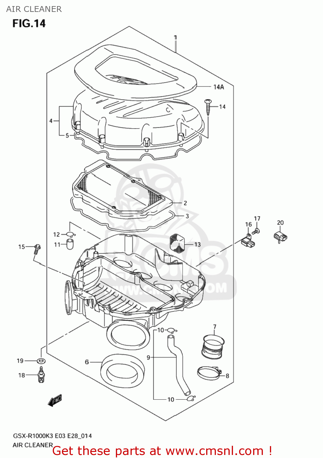 AIR CLEANER GSXR1000 2003 (K3) USA (E03)