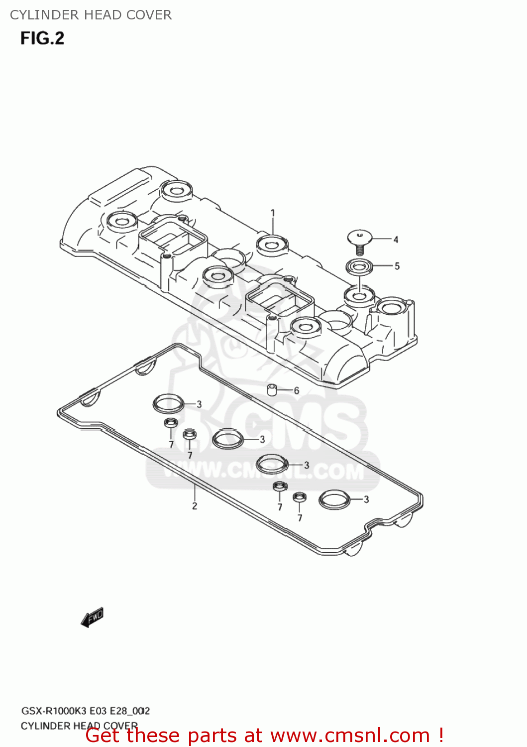 CYLINDER HEAD COVER GSXR1000 2003 (K3) USA (E03)