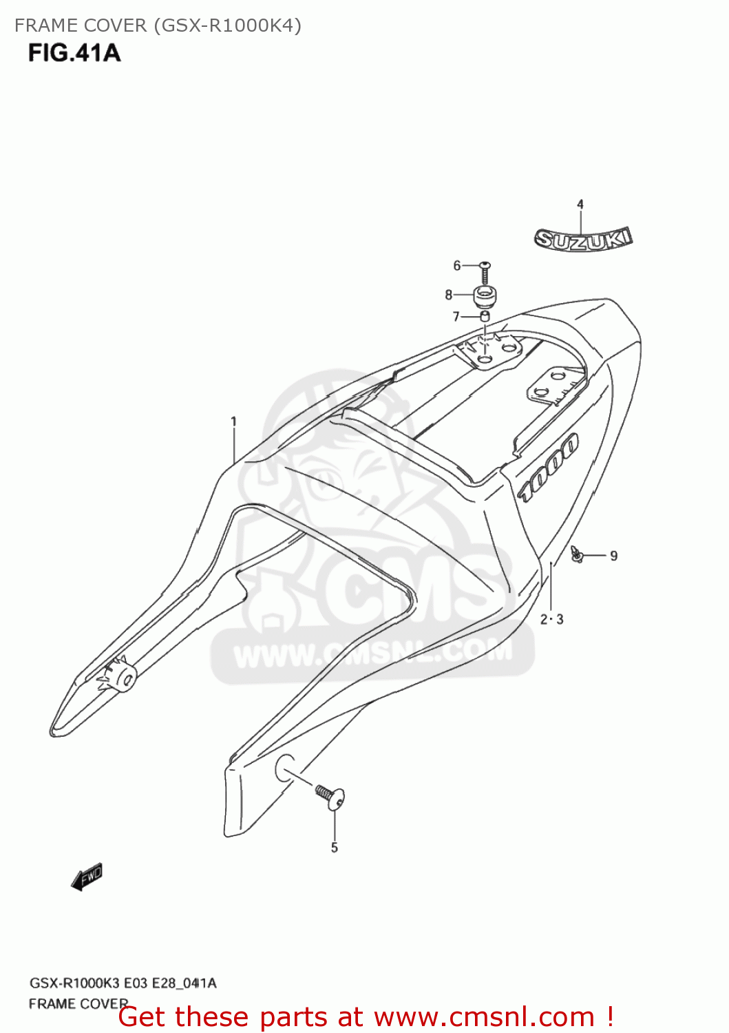FRAME COVER (GSX-R1000K4) GSXR1000 2003 (K3) USA (E03)