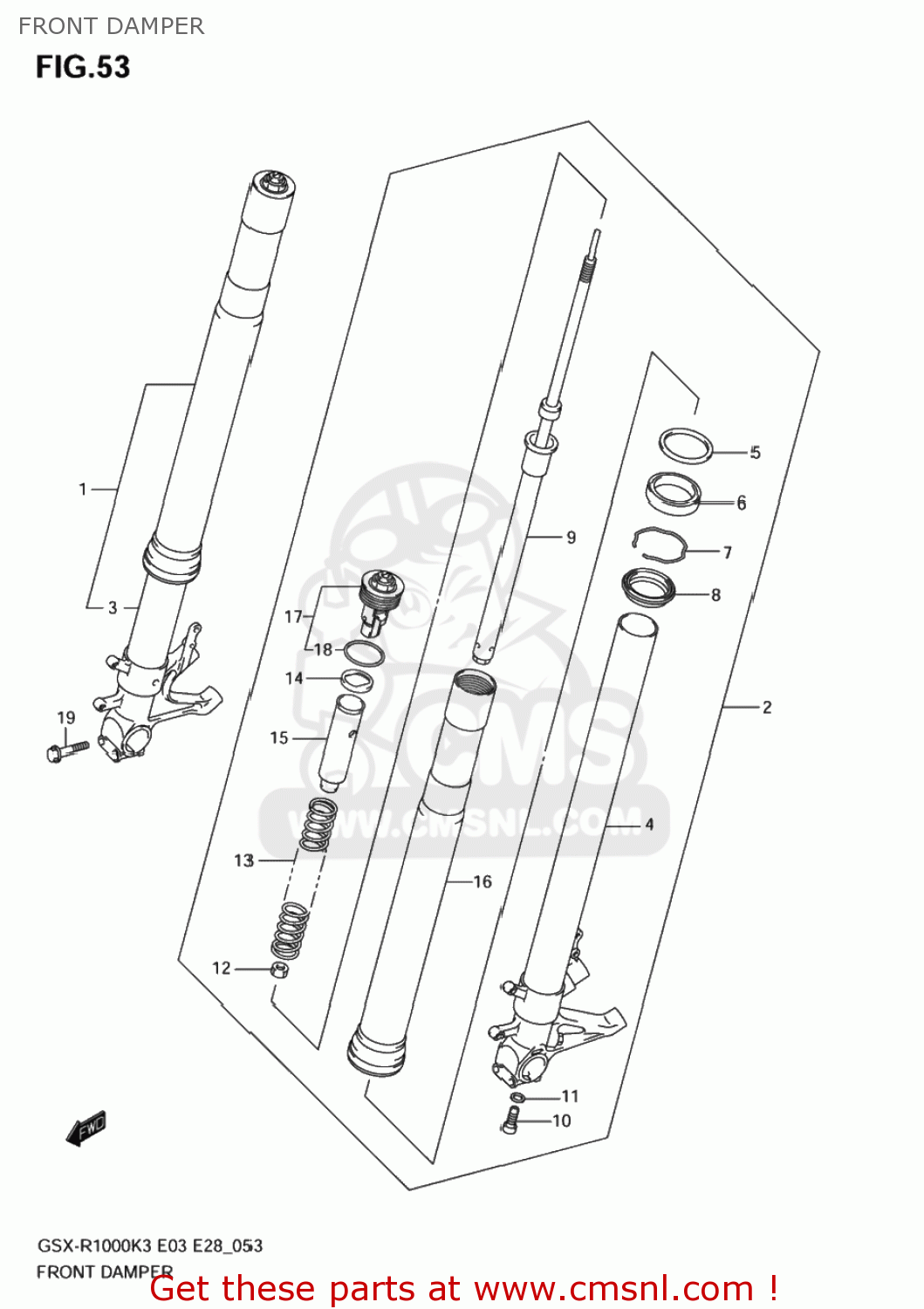 FRONT DAMPER GSXR1000 2003 (K3) USA (E03)