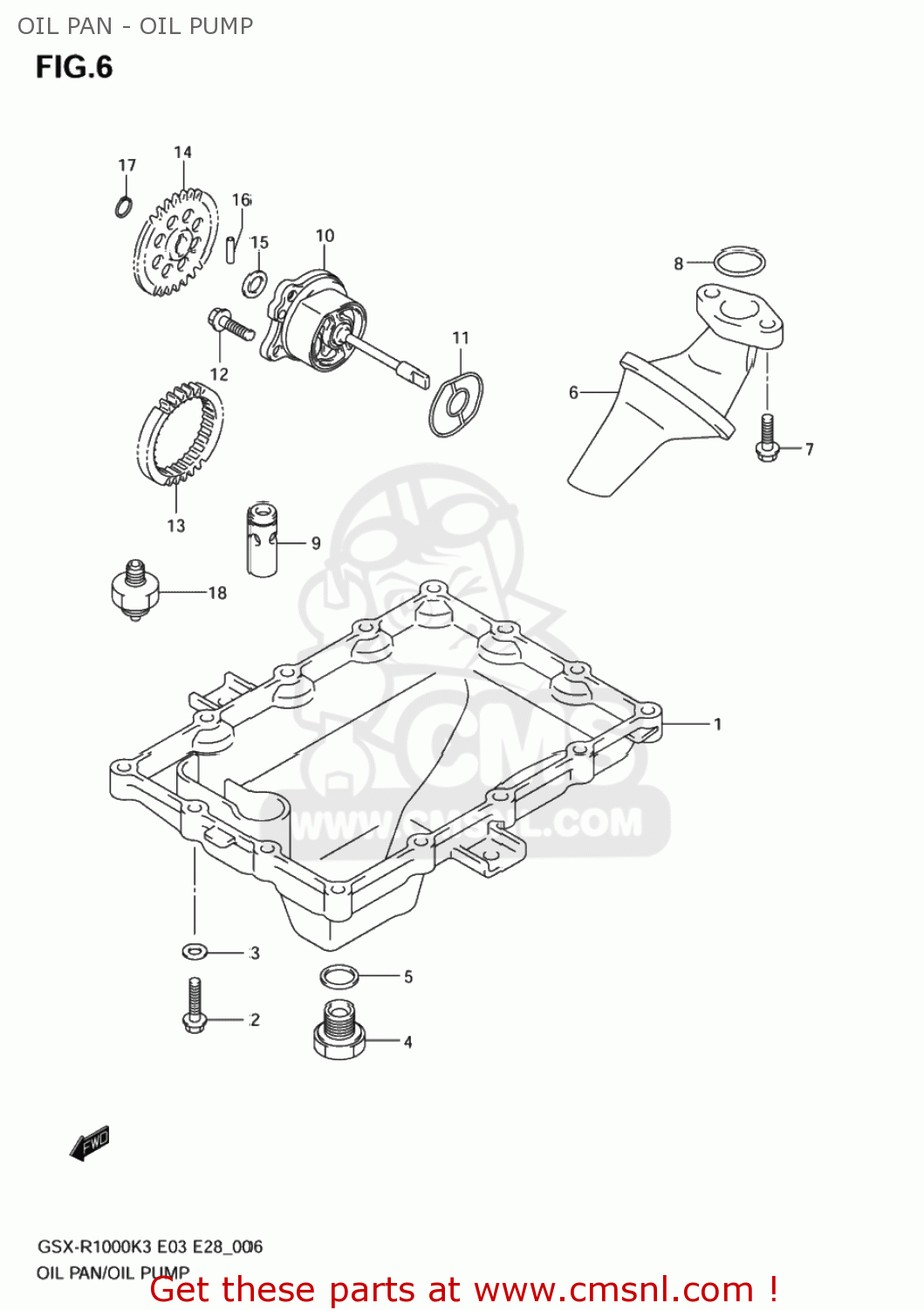 OIL PAN - OIL PUMP GSXR1000 2003 (K3) USA (E03)