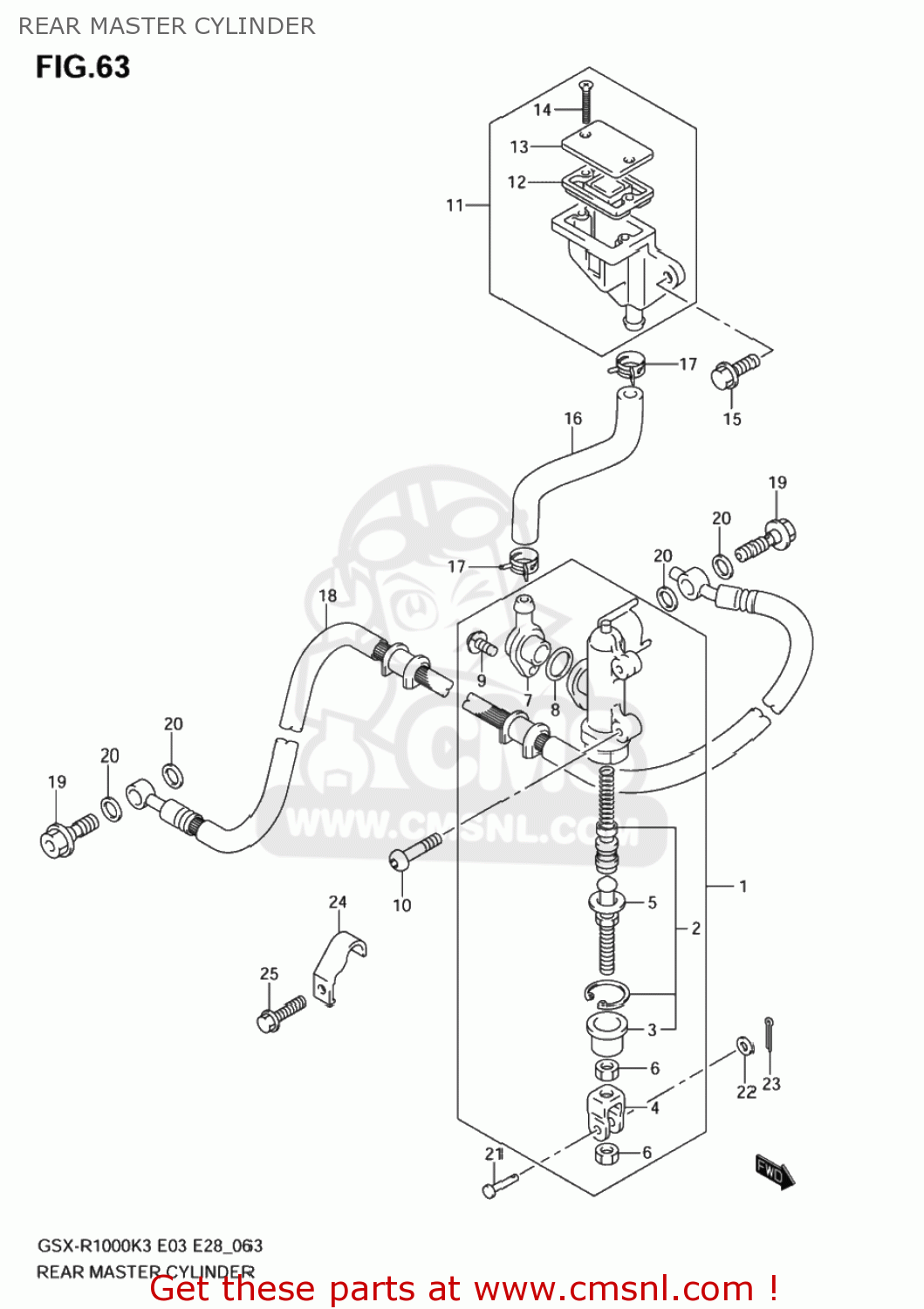 REAR MASTER CYLINDER GSXR1000 2003 (K3) USA (E03)