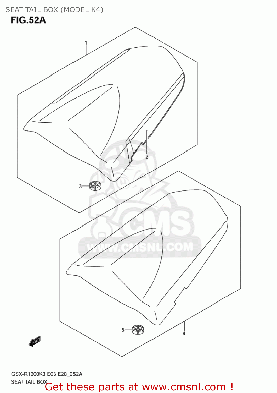 SEAT TAIL BOX (MODEL K4) GSXR1000 2003 (K3) USA (E03)