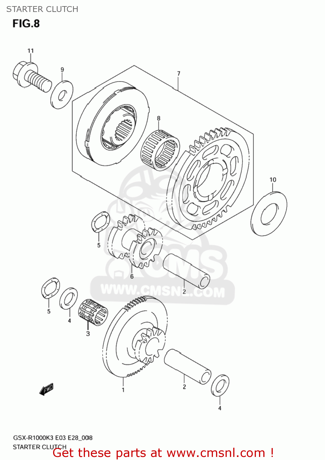 STARTER CLUTCH GSXR1000 2003 (K3) USA (E03)