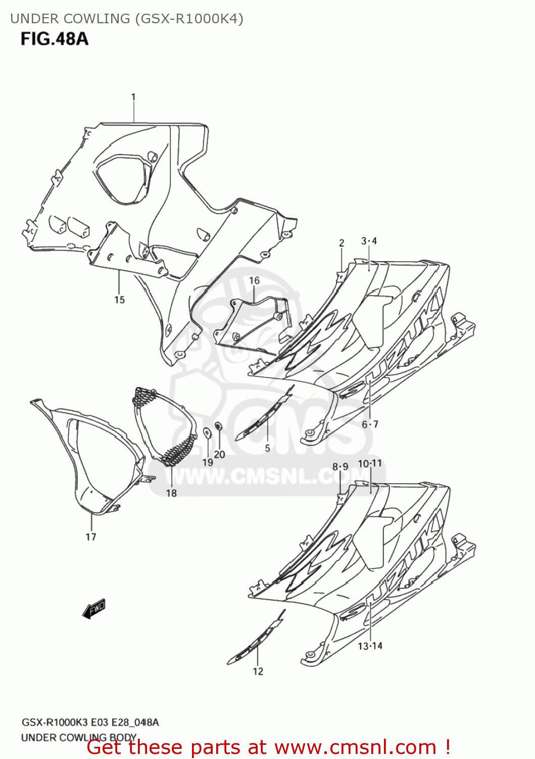 UNDER COWLING (GSX-R1000K4) GSXR1000 2003 (K3) USA (E03)
