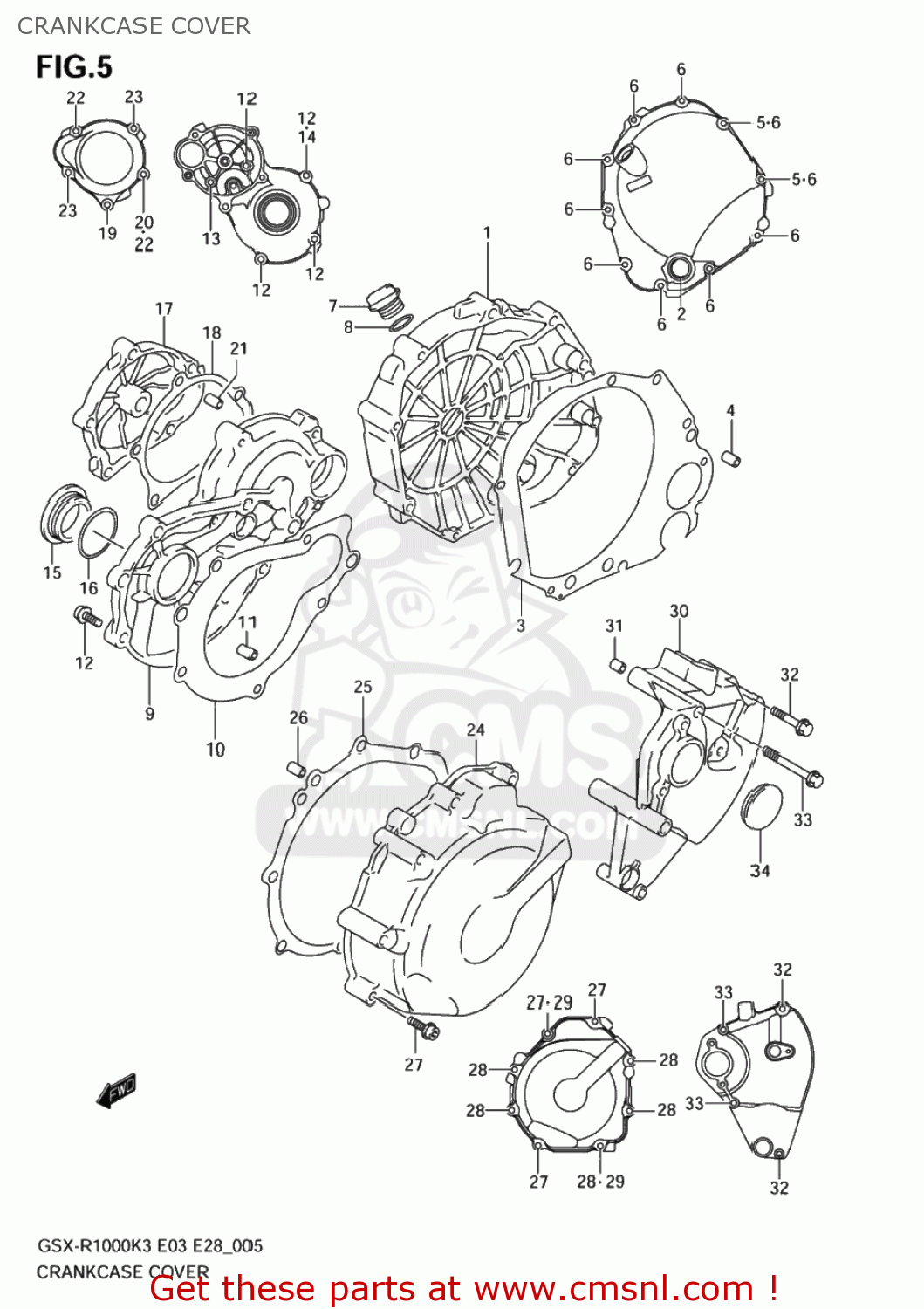 CRANKCASE COVER GSXR1000 2004 (K4) USA (E03)