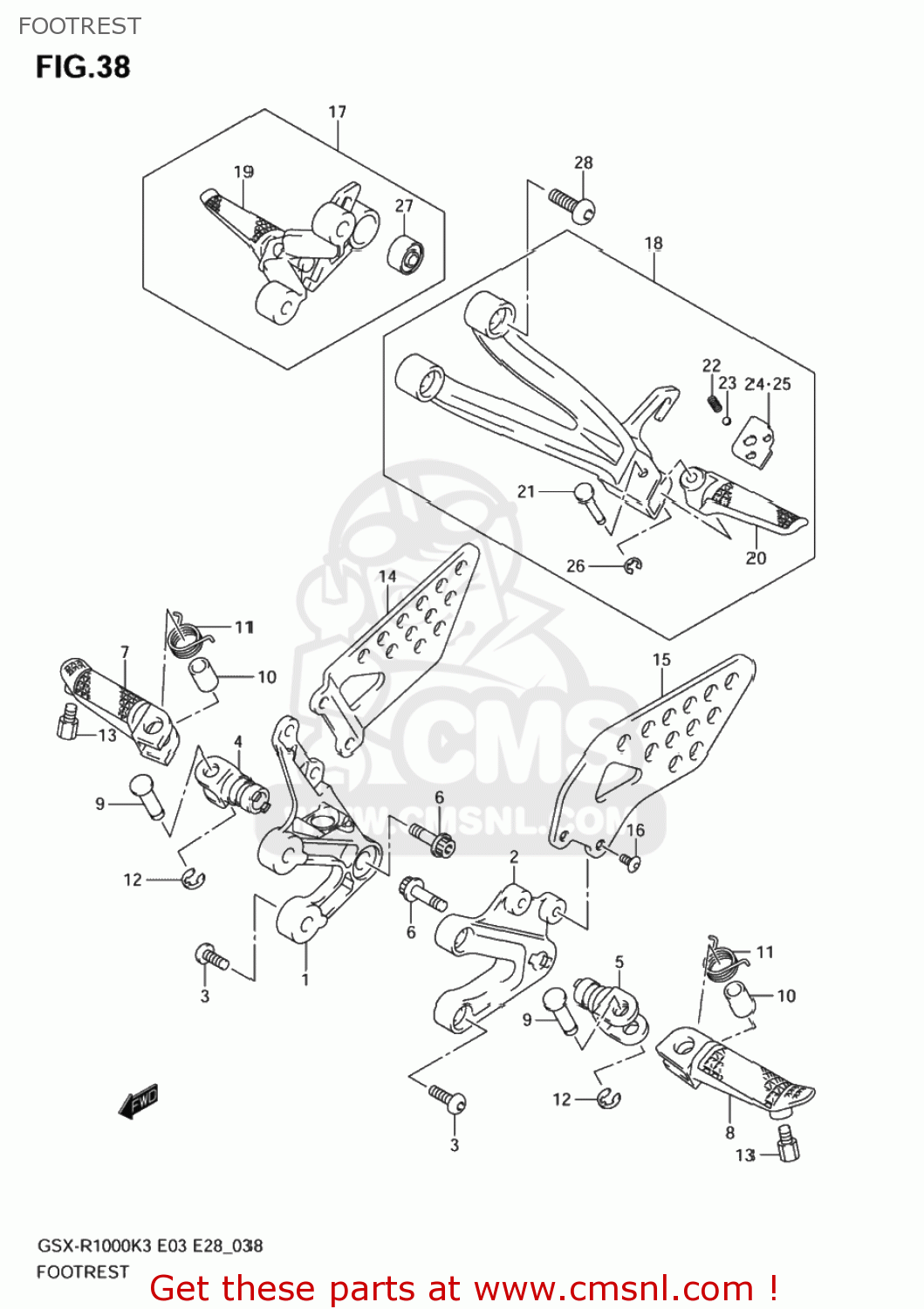 FOOTREST GSXR1000 2004 (K4) USA (E03)