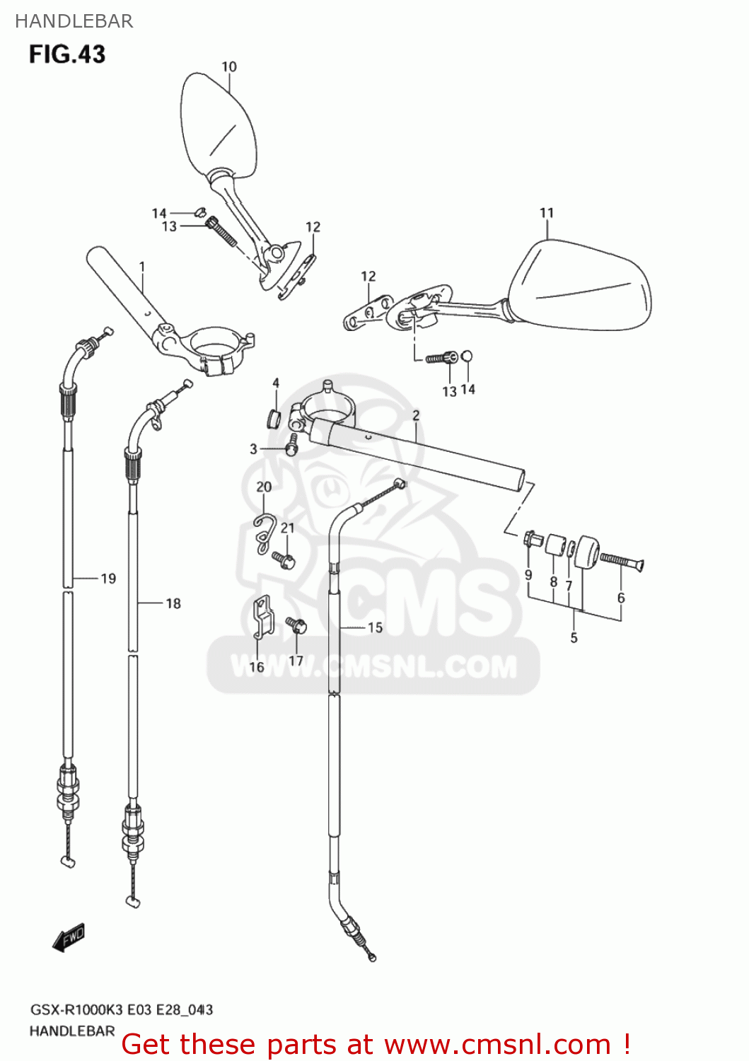 HANDLEBAR GSXR1000 2004 (K4) USA (E03)