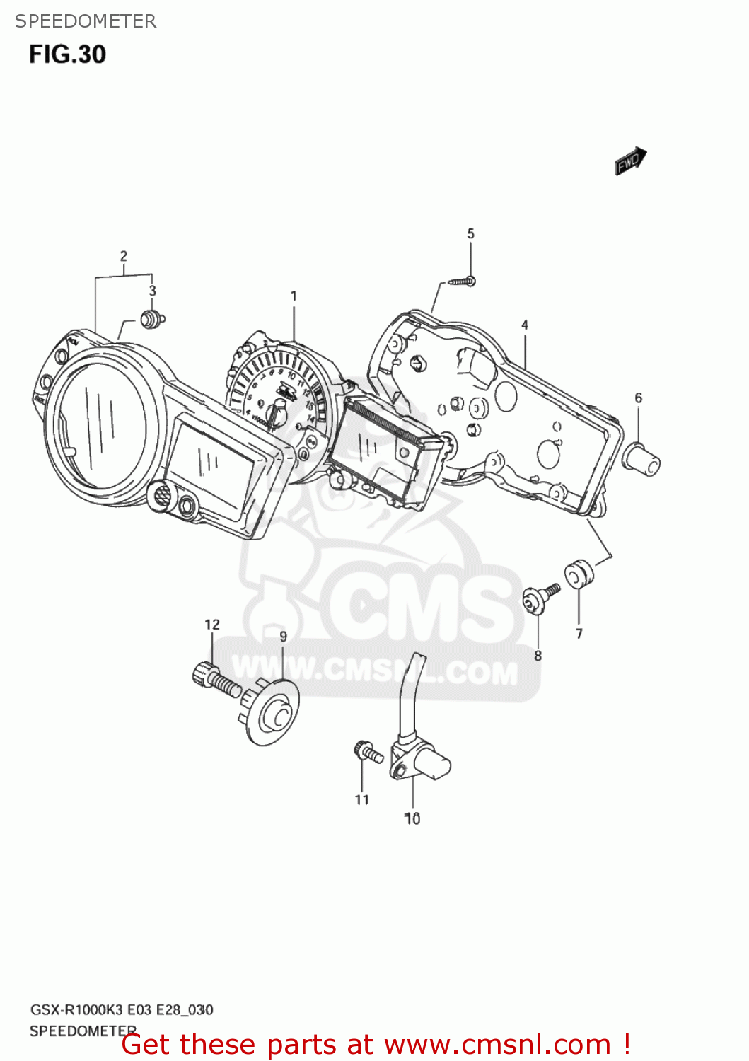 SPEEDOMETER GSXR1000 2004 (K4) USA (E03)