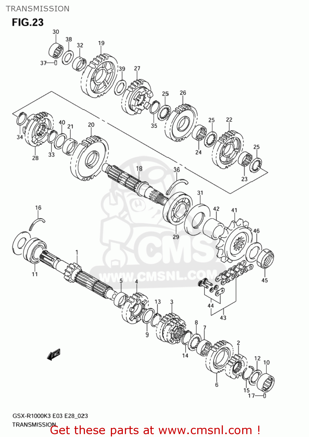 TRANSMISSION GSXR1000 2004 (K4) USA (E03)