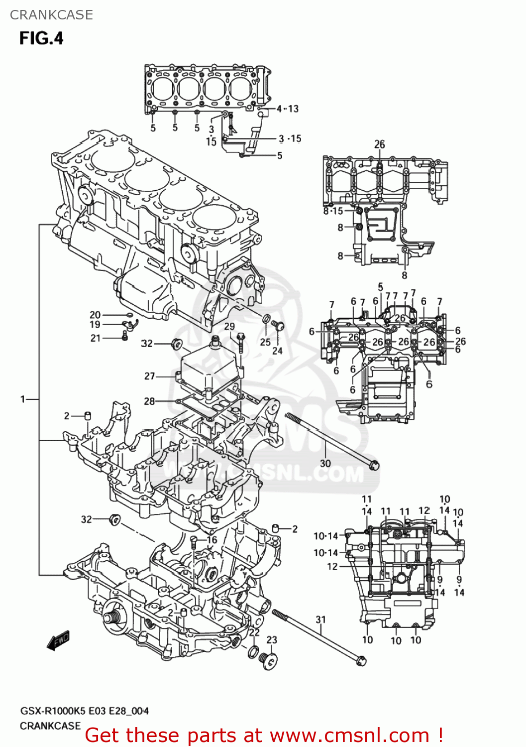 CRANKCASE GSXR1000 2005 (K5) USA (E03)