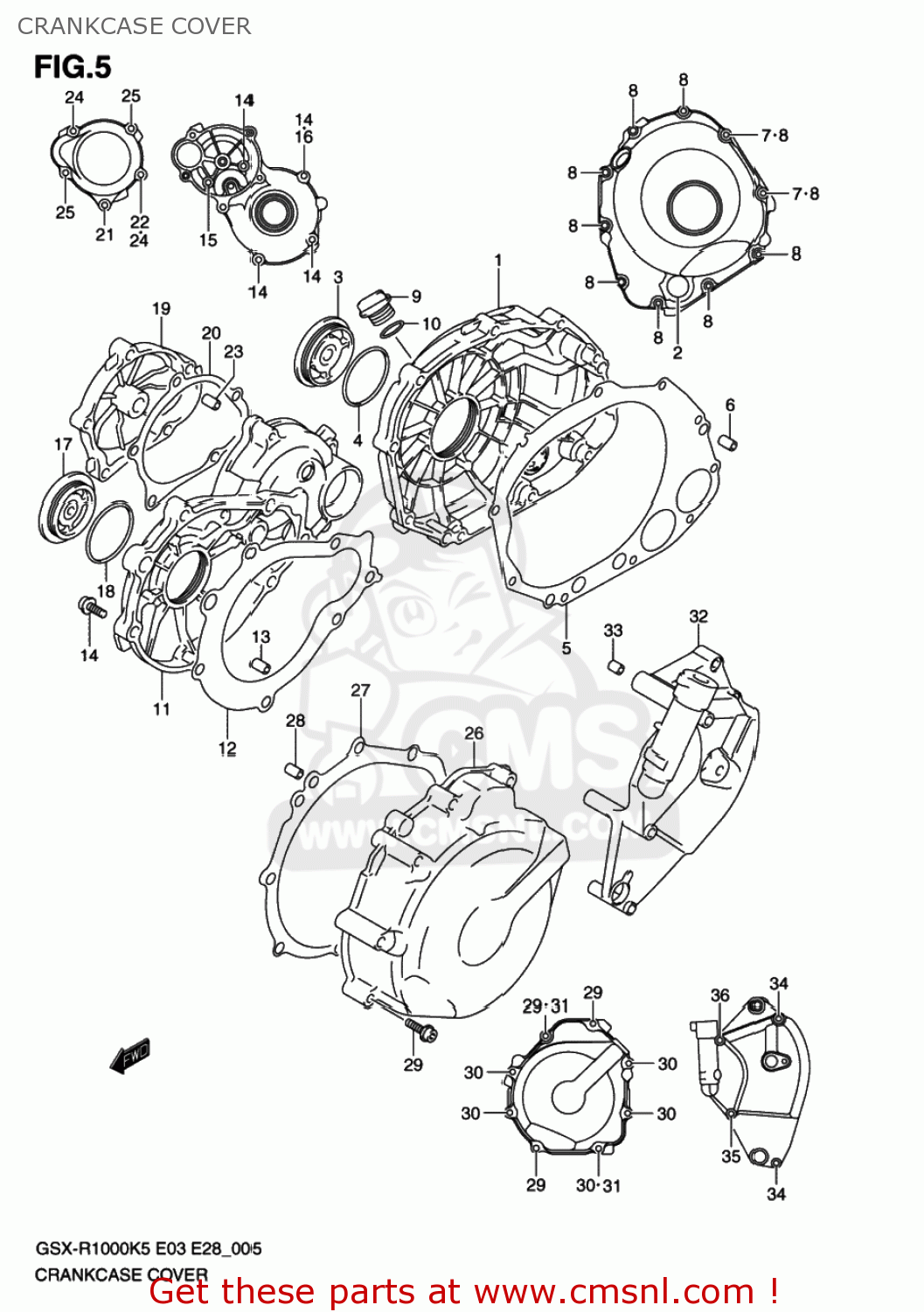 CRANKCASE COVER GSXR1000 2005 (K5) USA (E03)