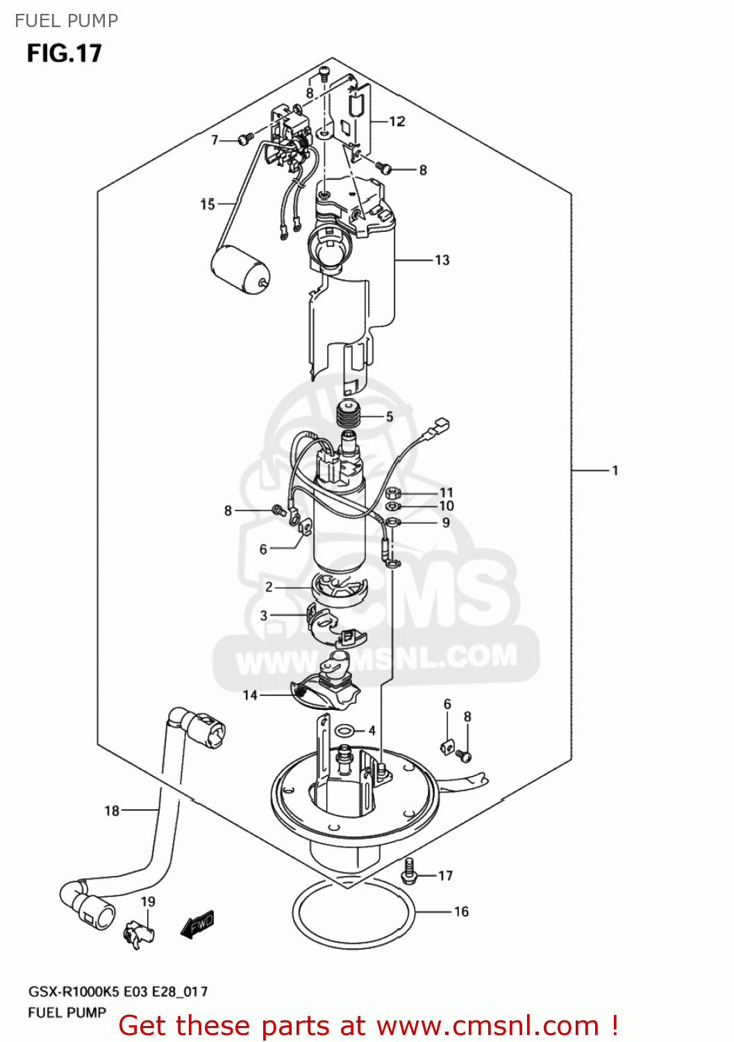 FUEL PUMP GSXR1000 2005 (K5) USA (E03)