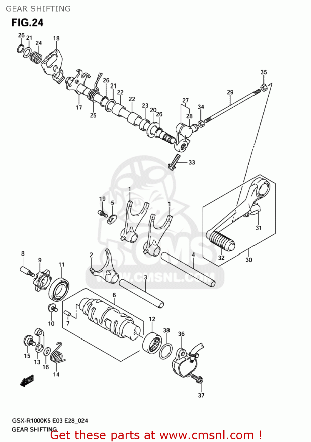 GEAR SHIFTING GSXR1000 2005 (K5) USA (E03)