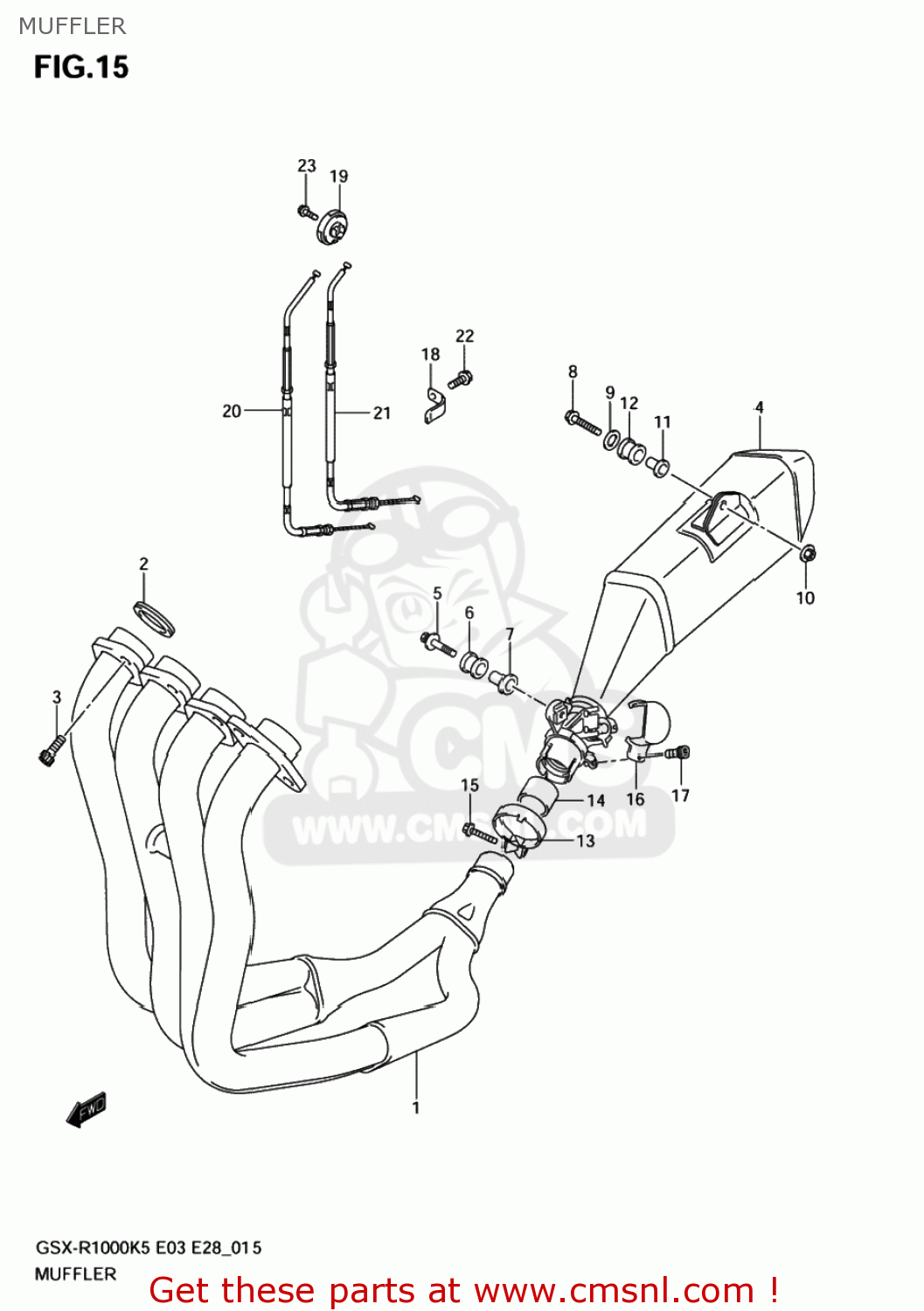 MUFFLER GSXR1000 2005 (K5) USA (E03)
