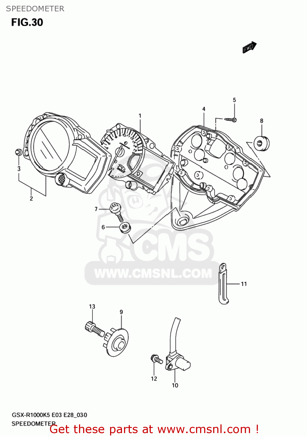 SPEEDOMETER GSXR1000 2005 (K5) USA (E03)